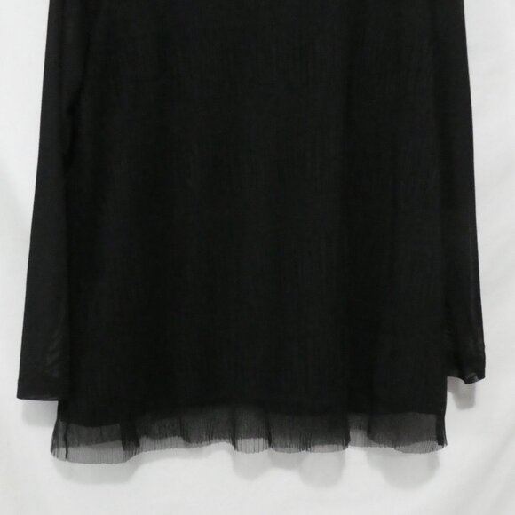 ADDITION ELLE - A | size 2X | Elegant Lined Sheer Black Blouse | Keyhole Back - Picture 7 of 14